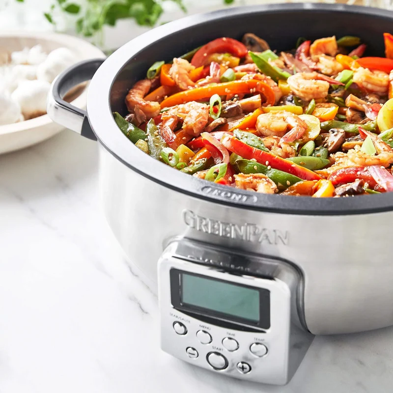 GreenPan Multikocher / Omnicooker - 5,7 Liter - RVS - Keramische Antihaftbeschichtung