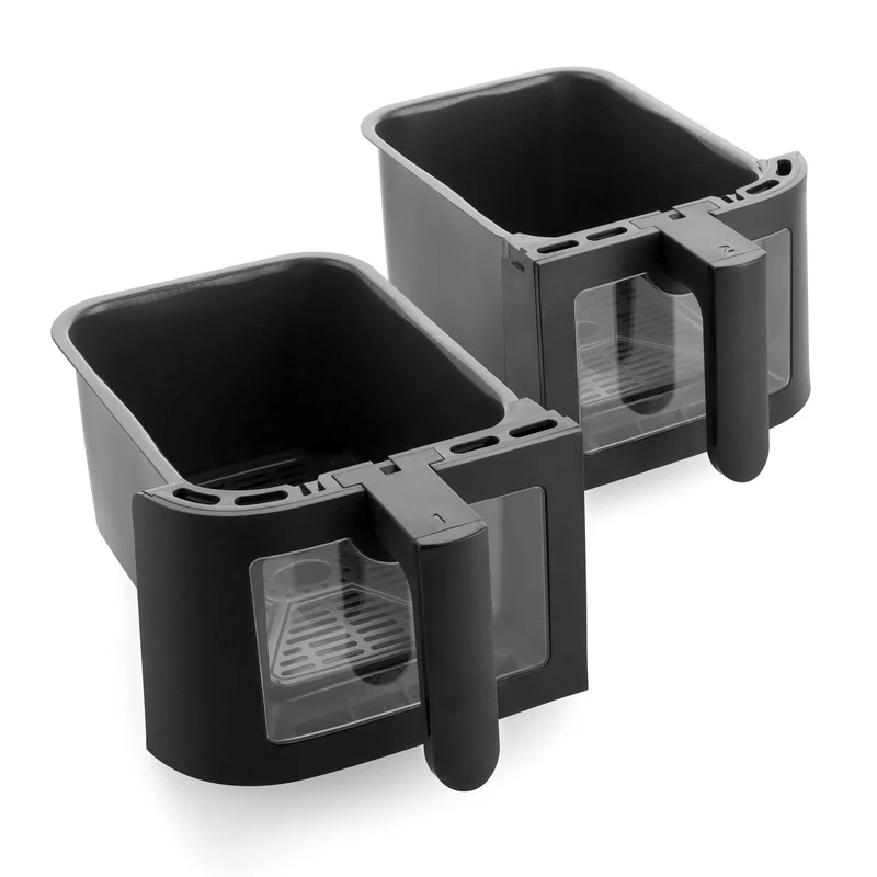 GreenPan Doppelte Heißluftfritteuse Bistro Dual Zone - Schwarz - 8 Liter (2 x 4 Liter) - PFAS-frei
