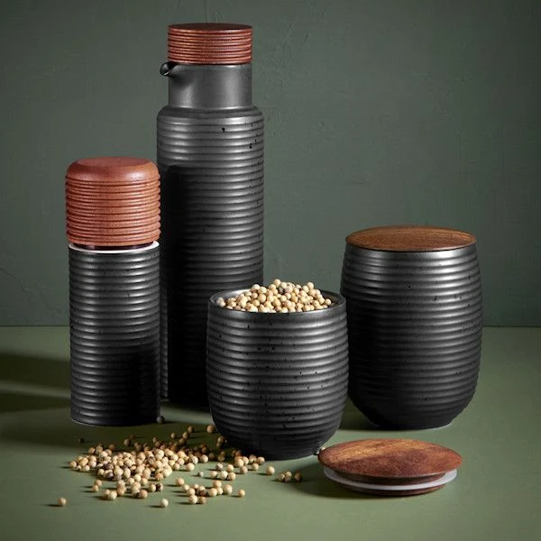 ASA Selection "japandi tea" Teedose, black mit Holzdeckel, 11 cm