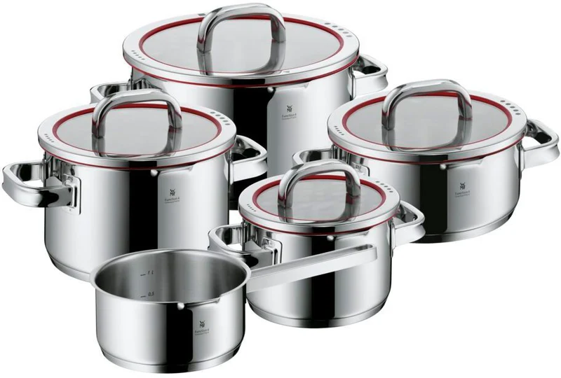 WMF Topfset Function 4 – Edelstahl – 5-teilig – Stielkasserolle ø 16, 20, 20 und 24 cm sowie Stielkasserolle ø 16 cm
