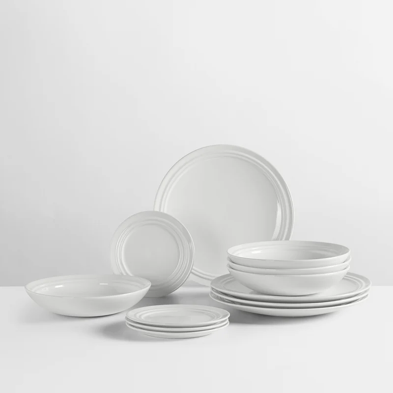 Broste Copenhagen Geschirrset Stevns 12-teilig / 4 Personen - 4 Speisetelle, 4 Frühstückteller und 4 Tiefe Teller