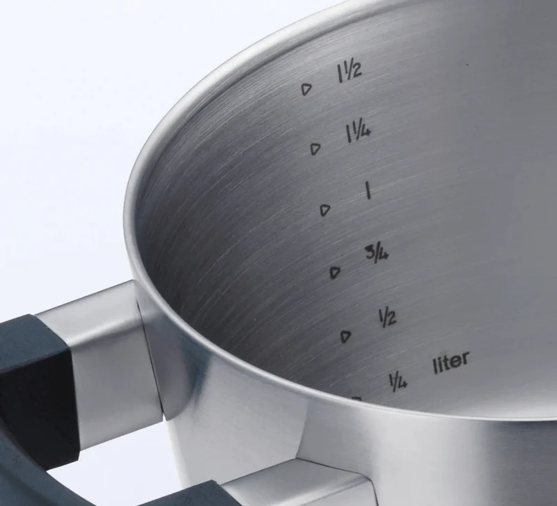 BK Topfset Conical Cool 5-teilig - Edelstahl - Kochtöpfe ø 16, 18, 20, 24 cm & Stieltopf ø 16 cm