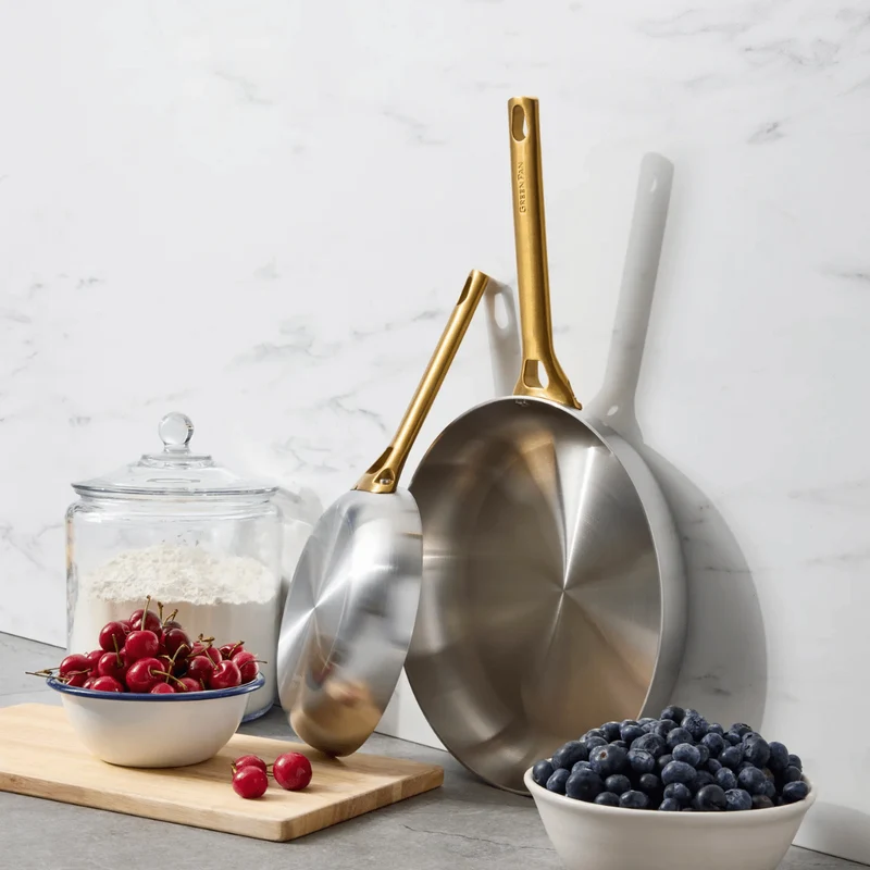 GreenPan Topfset Padova Reserve 5-teilig - Triply Edelstahl - Kochtöpfe ø 20, 24 cm, Stieltopf ø 18 cm & Bratpfanne ø 20 & 28 cm