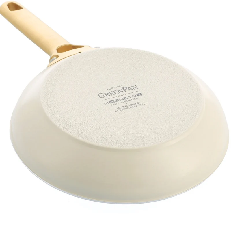 GreenPan Topfset Padova Reserve Cremeweiß 6-teiliges – Keramik-Antihaftbeschichtung – Kochtopf ø 24 cm, Stielkasserolle ø 18, 20 cm, Bratpfanne ø 20, 28 cm und Sauteuse ø 24 cm