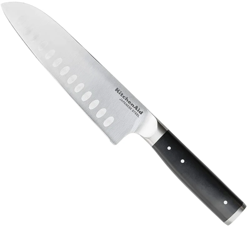 KitchenAid Santokumesser Gourmet Edelstahl 18 cm Schwarz/Silber - Küchenmesser
