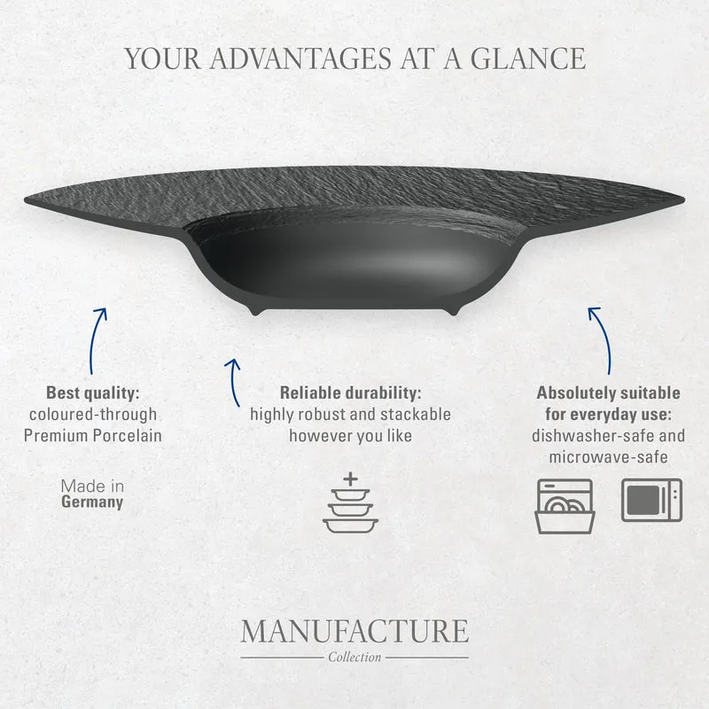 Villeroy & Boch Pizzateller Manufacture Rock - Schwarz - ø 31.5 cm