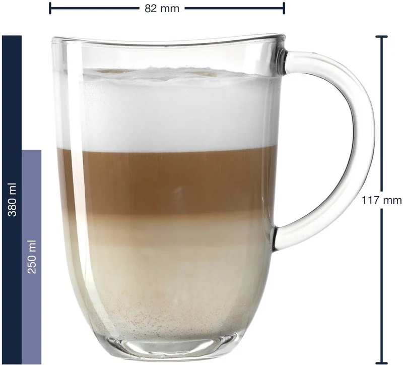 Leonardo Latte Macchiato Gläser - Napoli 380 ml + 2 Löffel - Hitzebeständig