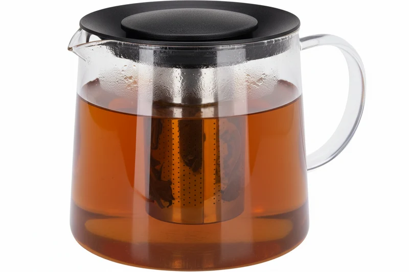 Cookinglife Teekanne Borosilikatglas 1,5 L - Edelstahl-Sieb - Glasteekanne Klar