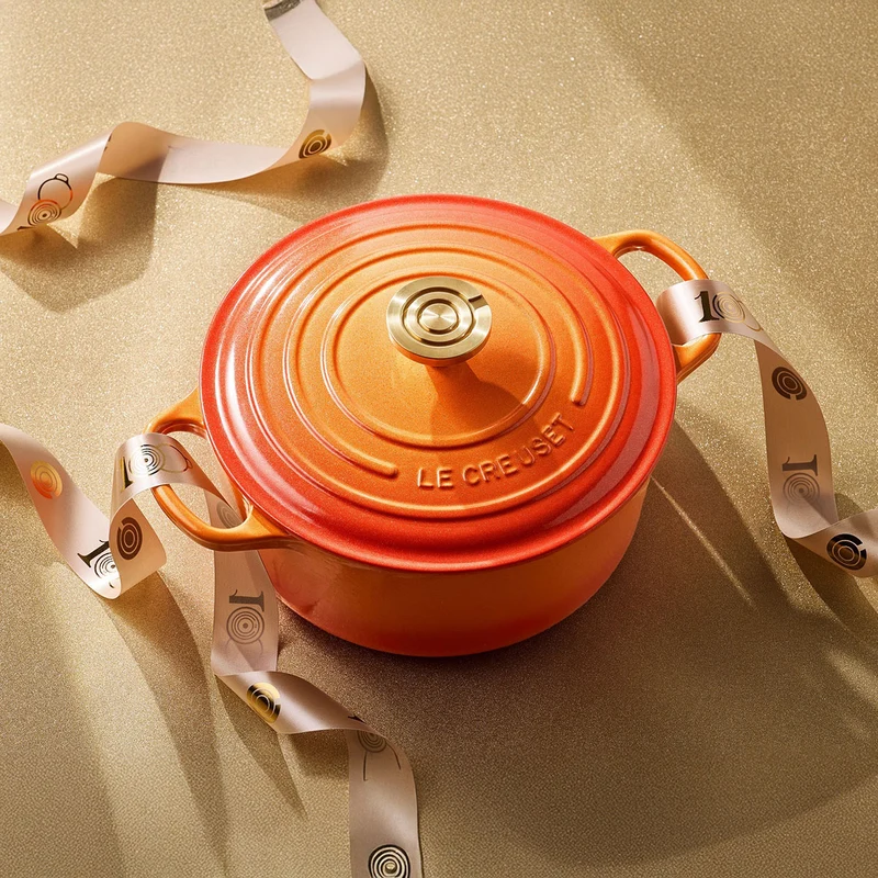 Cocotte Flamme Dorée redonda Ed. Especial Centenario Le Creuset