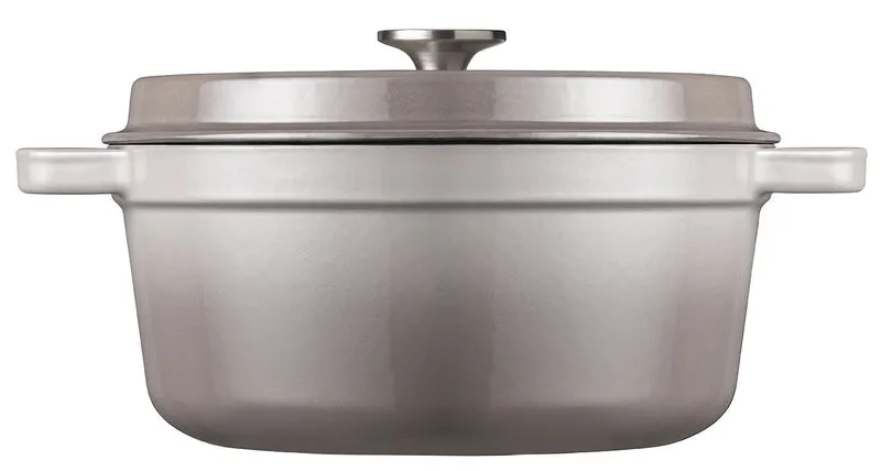 Sola Bräter mit Deckel Gusseisen - Grau - ø 28 cm / 5 Liter - Emaillierte Antihaftbeschichtung