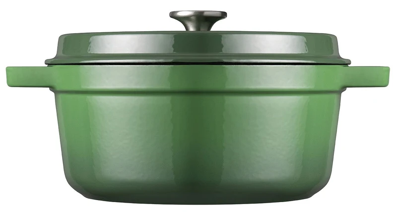 Sola Bräter mit Deckel Gusseisen - Grün - ø 24 cm / 3,2 Liter - Emaillierte Antihaftbeschichtung