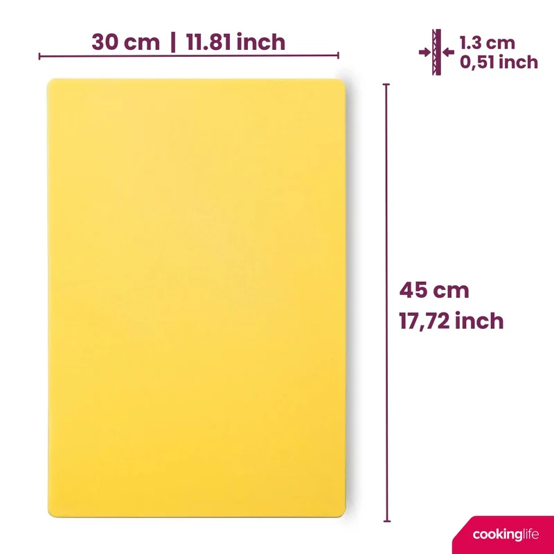 Cookinglife Schneidebrett HACCP Gelb 45 x 30 cm - für Geflügel
