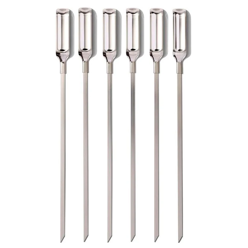 Set de 6 pinchos XL de acero inox para barbacoa OXO
