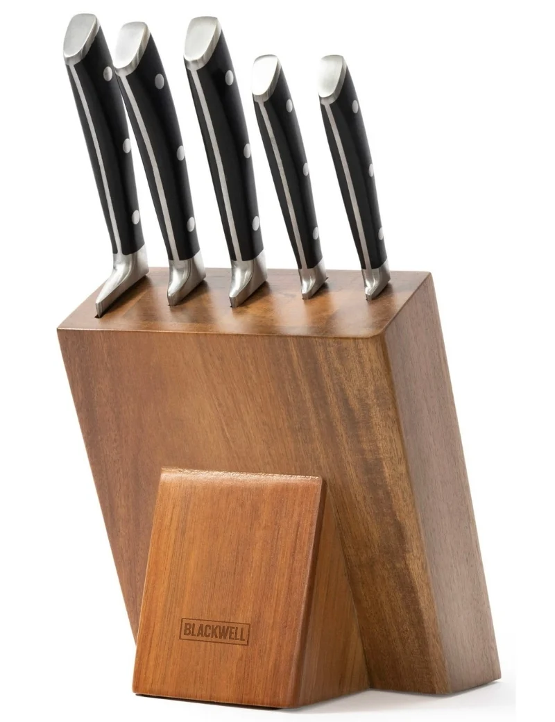 Blackwell Messerblock - Deluxe - Kochmesser, Brotmesser, Fleischmesser, Officemesser & Schälmesser 6-teilig