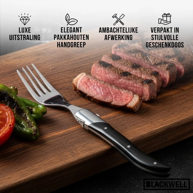 Blackwell Steakgabeln Laguiole - Pakkaholz - 6 Stück