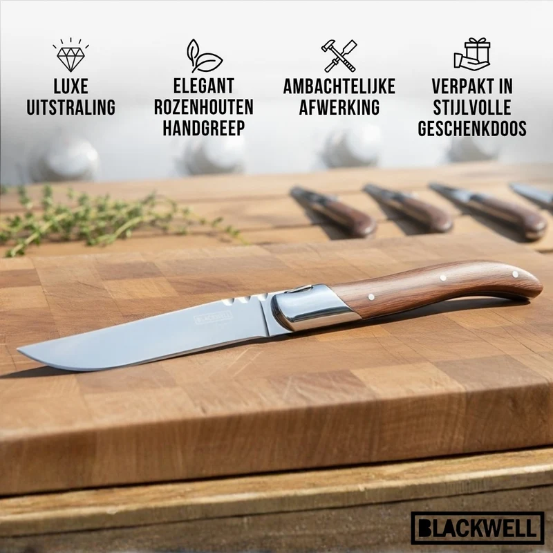 Blackwell Steakmesser Laguiole - Rosenholz - 6 Stück