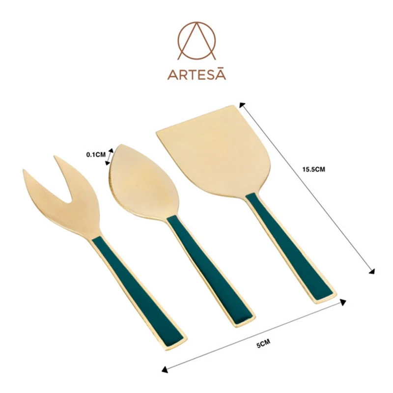 Set de 3 utensilios para queso inox dorado Artesà KitchenCraft