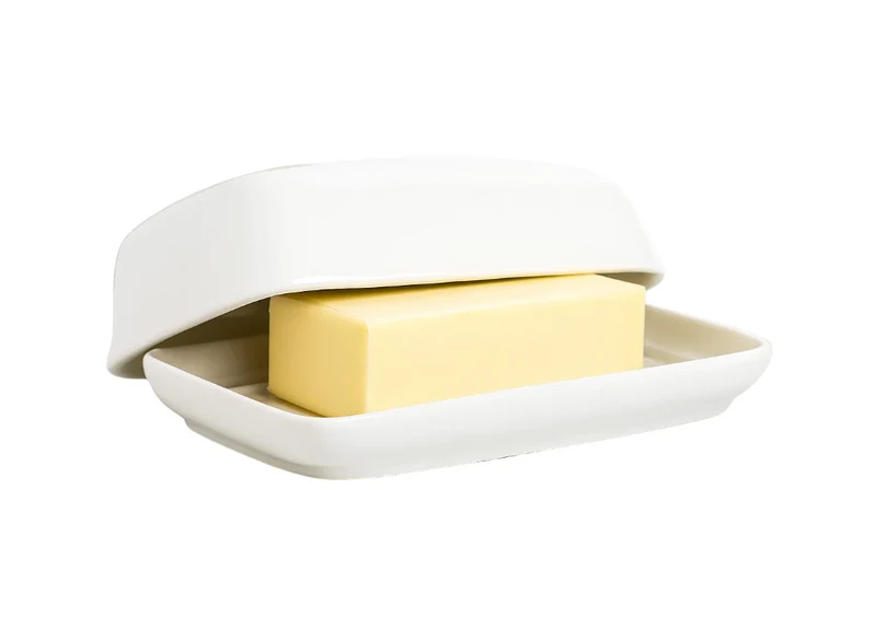 Cookinglife Butterdose Weiß Porzellan 17,5 x 13 cm
