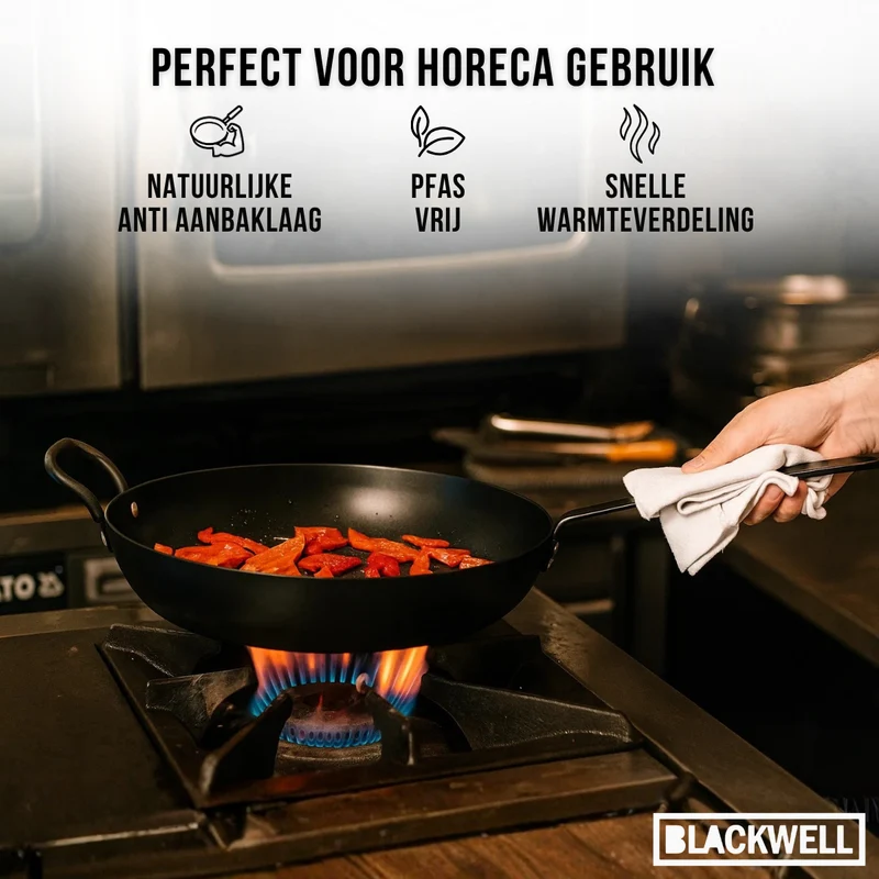 Blackwell Bratpfanne Carbonstahl mit Griff Ø 32 cm – ohne Antihaftbeschichtung