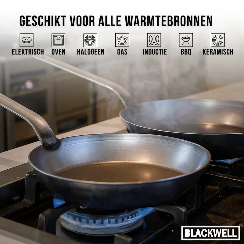 Blackwell Bratpfanne Carbonstahl mit Griff Ø 32 cm – ohne Antihaftbeschichtung