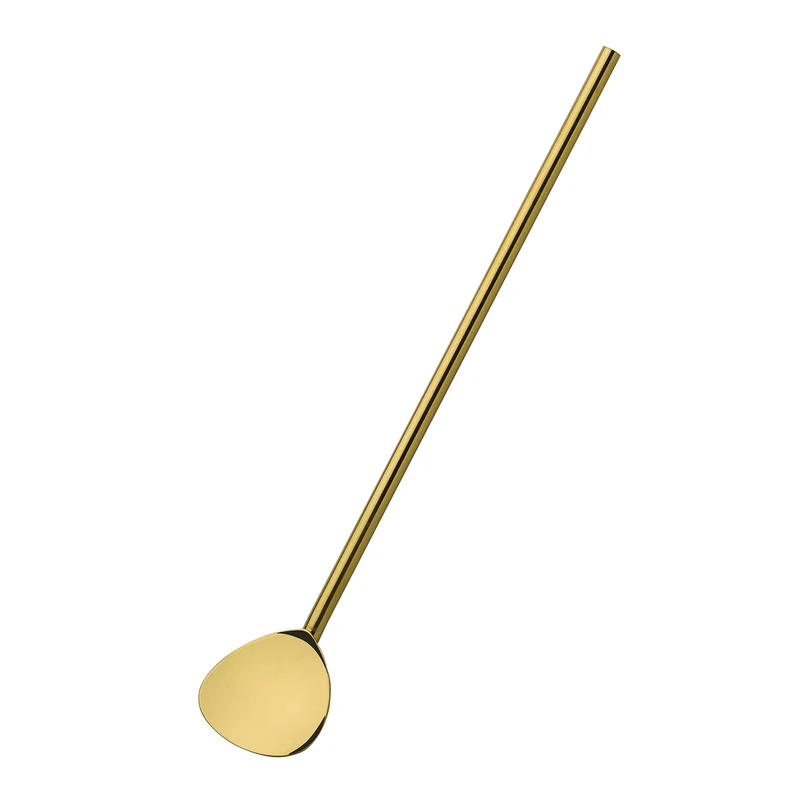 Cocktaillöffel mit Trinkhalm 6er Set, gold