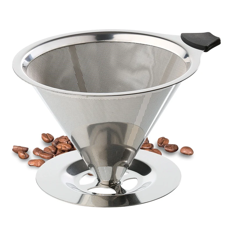 Dauerfilter für Kaffee mit Standfuß EDELSTAHL
