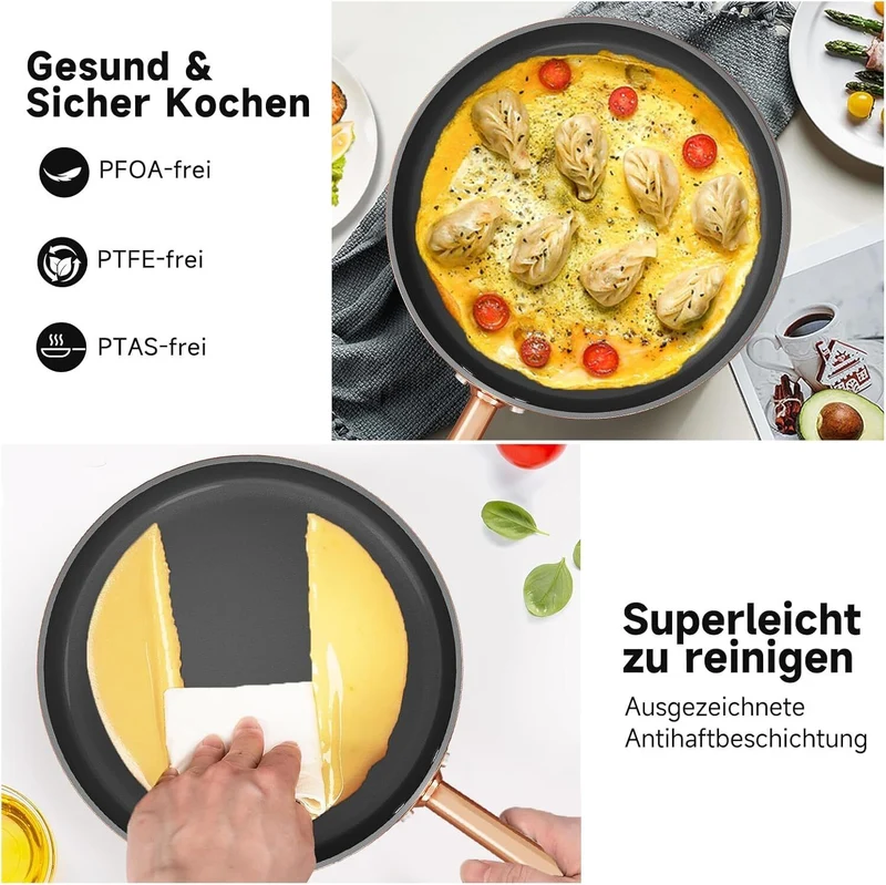 8-tlg Kochtopf Set Topf-Set Induktions Küchenhelfer-Set