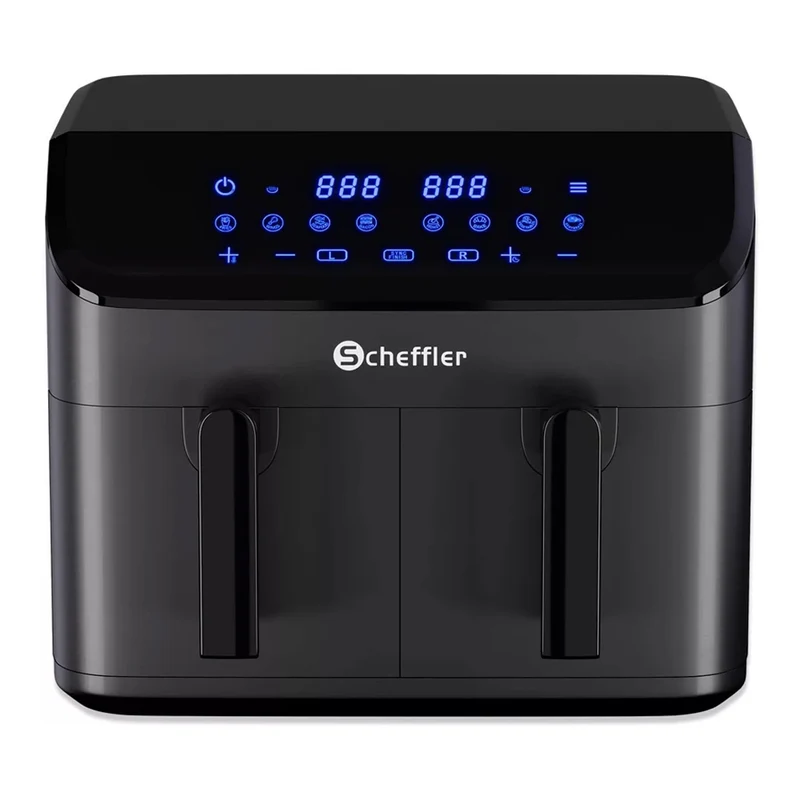 Scheffler Heißluftfritteuse 2 kammern 9L Airfryer 8 Programme Dual Cook & Sync Finish