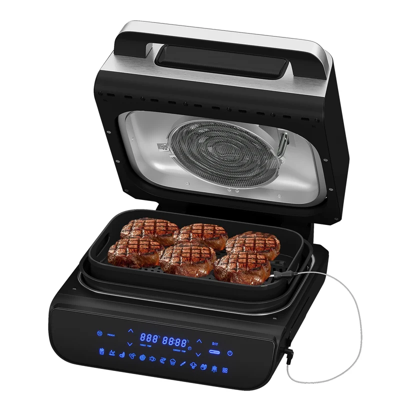 Heißluftfritteuse & Grill 6-in-1 Airfryer Elektrischer mit Temperaturfühler 6 IN 1 Heißluftfritteuse