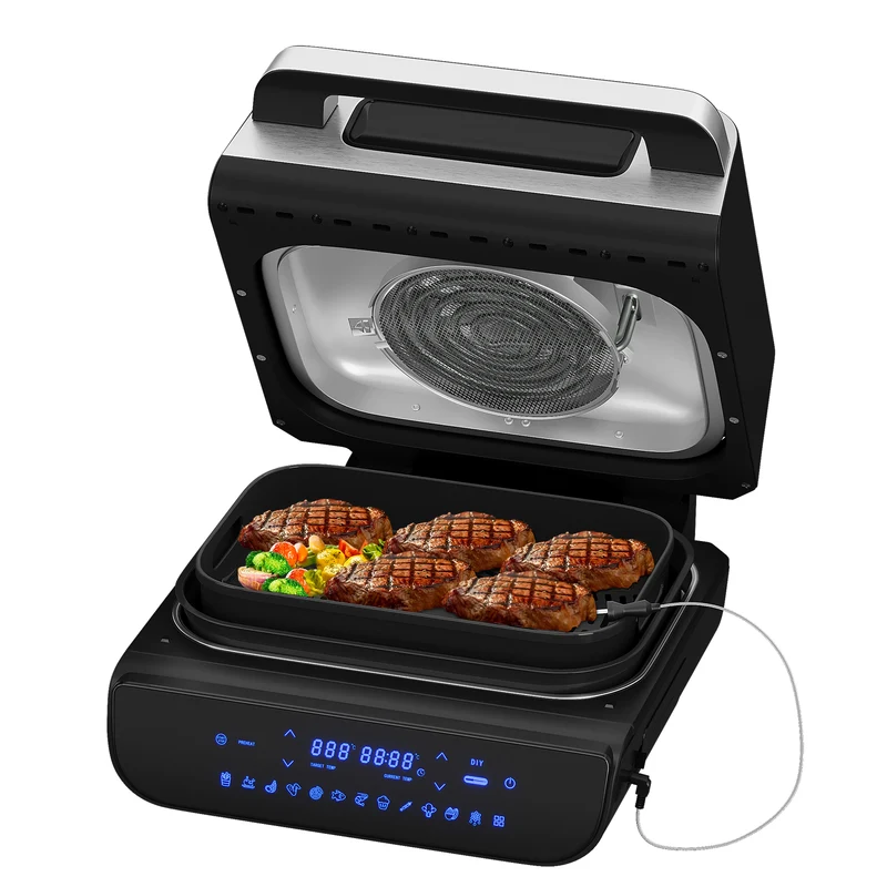 Heißluftfritteuse & Grill 6-in-1 Airfryer Elektrischer mit Temperaturfühler 6 IN 1 Heißluftfritteuse
