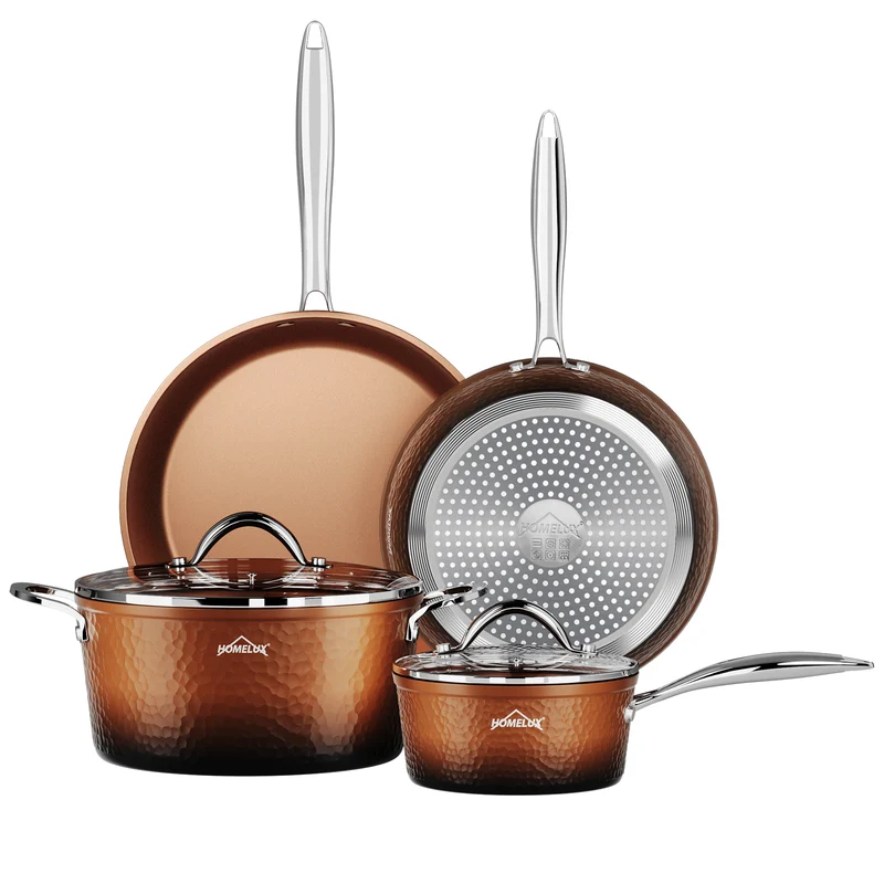 HOMELUX 6-tlg Pfannenset Kochgeschirr-Sets Topfset Induktion 6 teilig, Induktions Töpfe Set Kochtopf-Set Kochtopfset für Alle Herdarten
