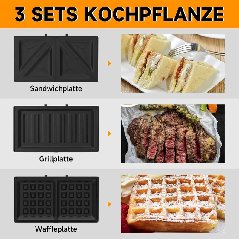 HOMELUX 3-in-1 Sandwichtoaster & Waffeleisen