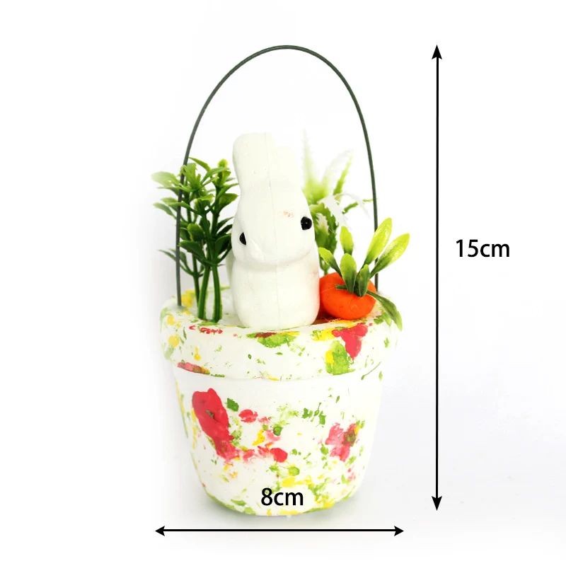 Dekorativer Osterhase Blumentopf Karnz