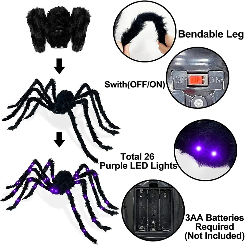Animierte LED-Spinnen-Dekorationen Karnz