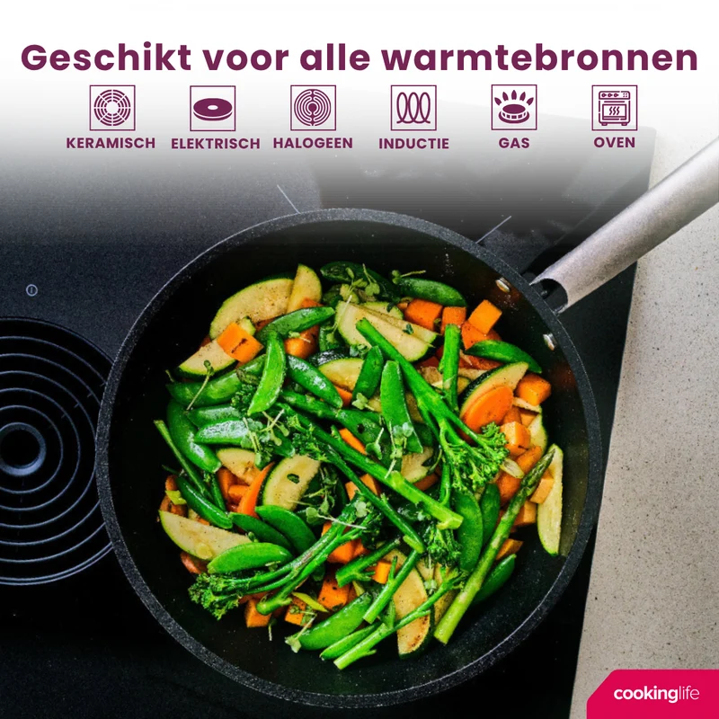 Cookinglife Bratpfannenset ProForge Ø 24 und 28 cm – geeignet für alle Wärmequellen – keramische Antihaftbeschichtung