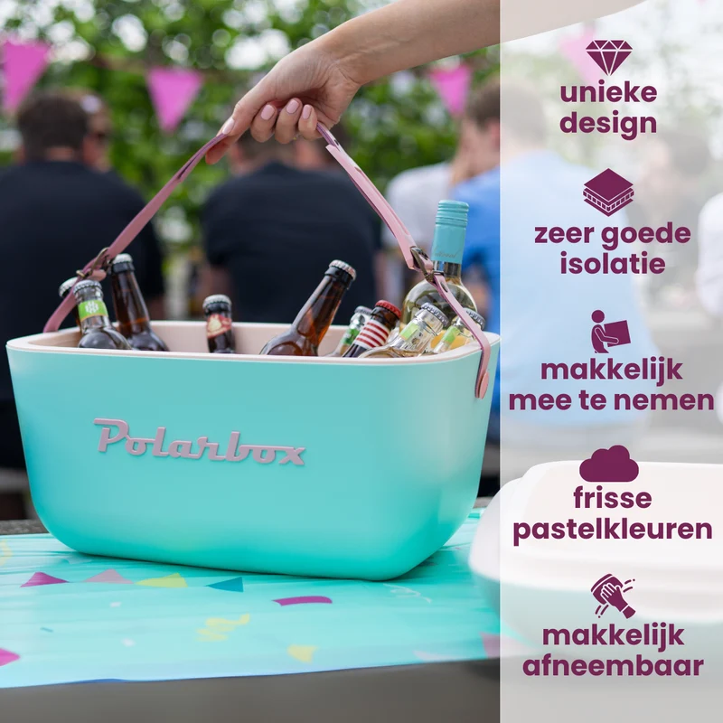 Polarbox Kühlbox mit Schultergurt - Lime Lilac - 12 Liter