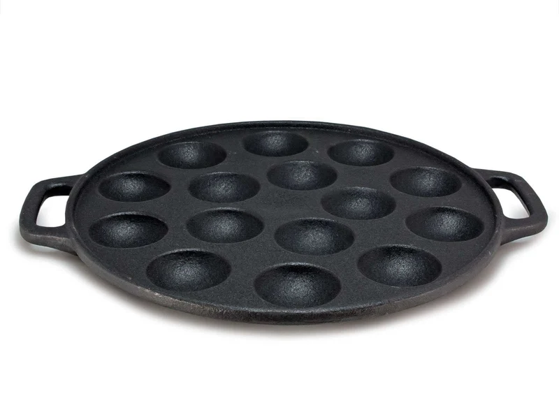Cookinglife Poffertjespfanne Gusseisen Ø 24 cm – 15 Poffertjes – ohne Antihaftbeschichtung – geeignet für alle Wärmequellen