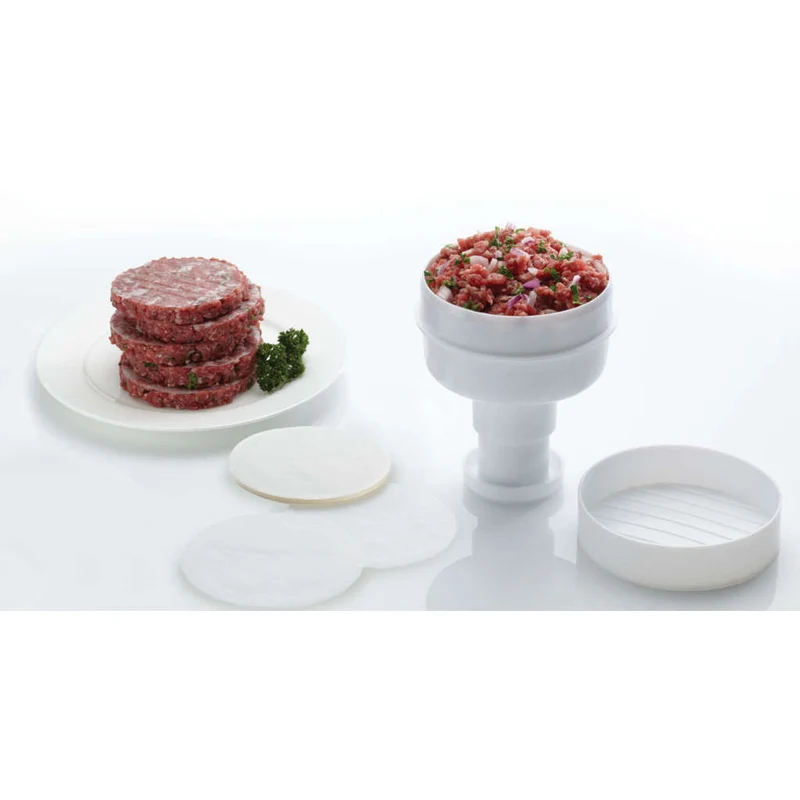 Prensa para hamburgesas con 100 discos BlueCard KitchenCraft
