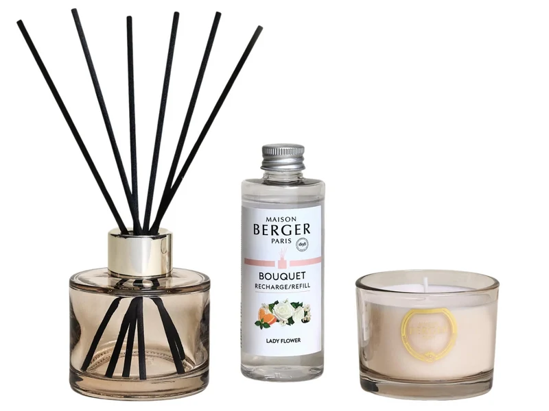 Maison Berger Geschenkset – Duftstäbchen & Duftkerze – Eternity Nude – Lady Flower