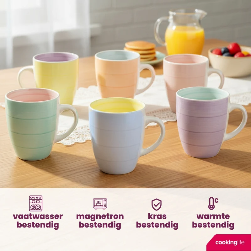 Cookinglife Becher Pastel Harmony 340 ml - 6 Stuks