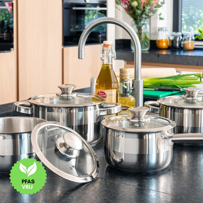 Sola Furore Topfset – Edelstahl – Stieltopf ø 16, 18, 20 cm & Stielkasserolle ø 16 cm – Induktionsgeeignet – 4-teilig