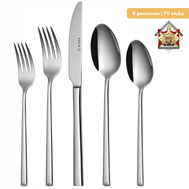 Sola Besteckset Luxor - 18/10 Edelstahl - 70-teilig / 8 Personen