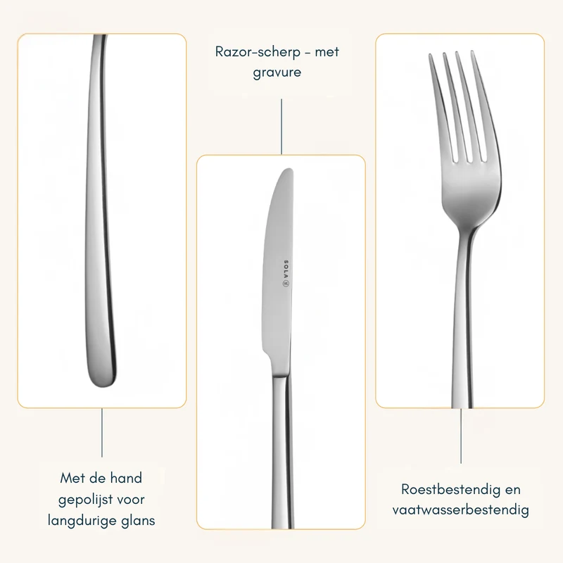 Sola Besteckset Donau - 18/10 Edelstahl - 24-teilig / 6 Personen