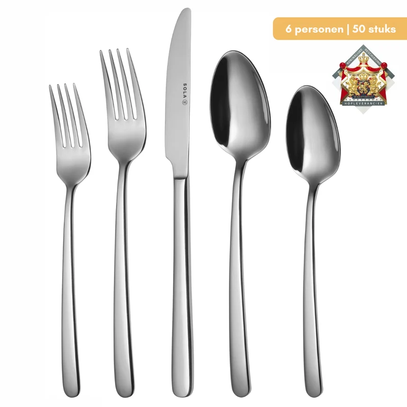 Sola Besteckset Donau - 18/10 Edelstahl - 50-teilig / 6 Personen