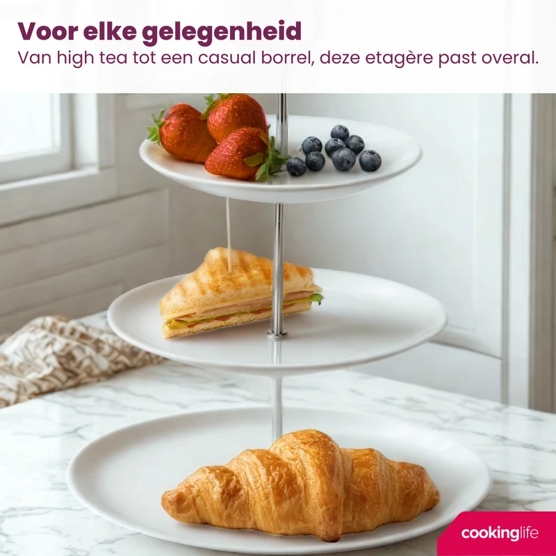 Cookinglife Etagere / Servierturm Food for Fun ø 16, 21 & 26 cm - 3-stöckig - 34 cm hoch