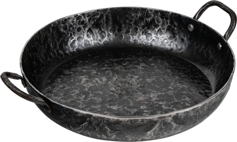 Forged Bratpfanne Carbonstahl mit zwei Griffen Ø 28 cm – geeignet für alle Wärmequellen – geeignet für BBQ