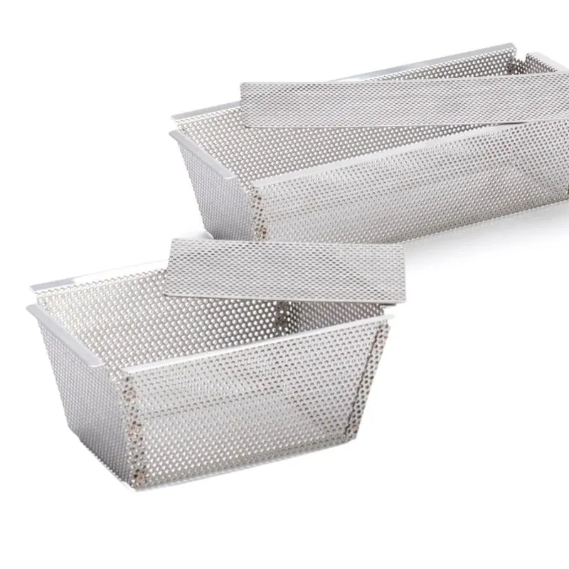 Molde inox rectangular perforado con base desmontable De Buyer
