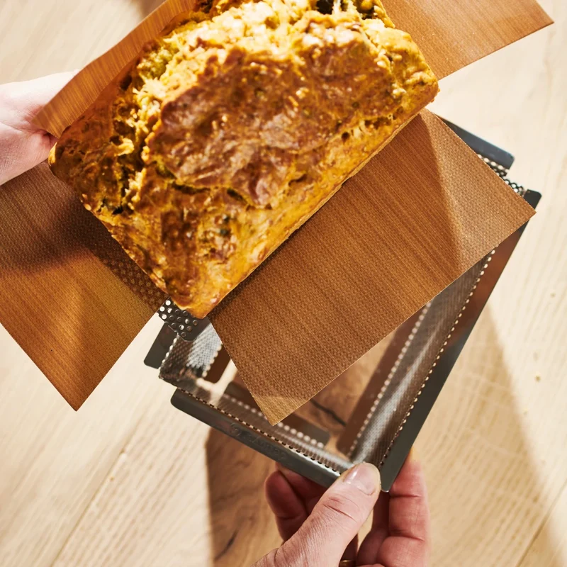 Molde inox rectangular perforado con base desmontable De Buyer