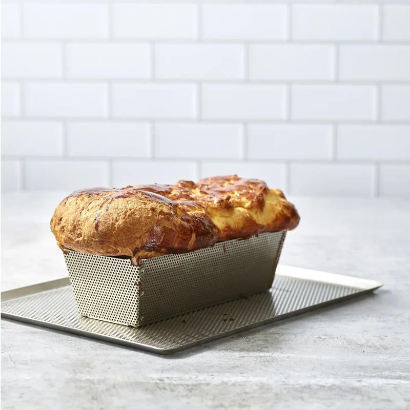 Molde inox rectangular perforado con base desmontable De Buyer