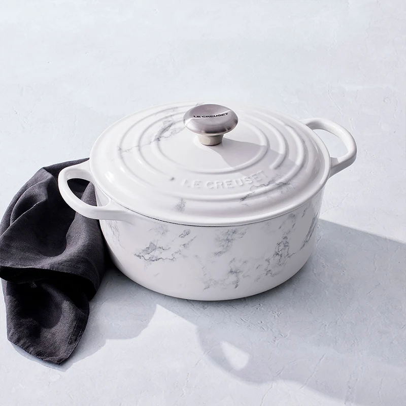 Cocotte de hierro White Marble Le Creuset (Edición Limitada)